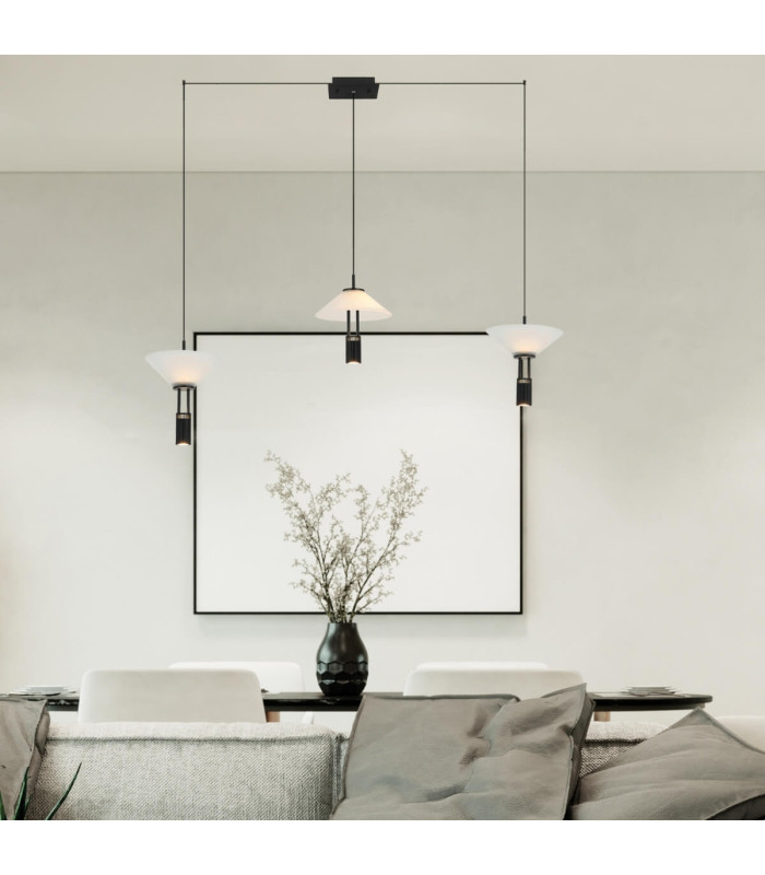 Ariston Bar Pendant Ceiling Light Black Matt LED 3000K Dimmable-2