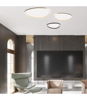 Lea 40cm Integrated Led Semi Flush Ceiling Light Sandy Black LED 3000K Dimmable-2