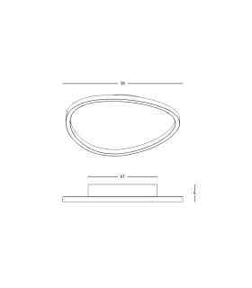 Lea 59cm Integrated Led Semi Flush Ceiling Light Sandy White LED 3000K Dimmable-2