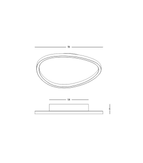 Lea 78cm Integrated Led Semi Flush Ceiling Light Sandy White LED 3000K Dimmable-2