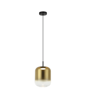 Orvella Dome Pendant Ceiling Light Black Matt-Gold Glass LED 3000K-1
