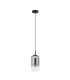 Orvella Slim Pendant Ceiling Light Black Matt-Smoked Glass LED 3000K-1