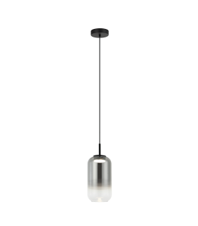 Orvella Slim Pendant Ceiling Light Black Matt-Smoked Glass LED 3000K-1