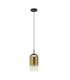 Orvella Slim Pendant Ceiling Light Black Matt-Gold Glass LED 3000K-1