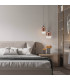 Orvella Slim Pendant Ceiling Light Black Matt-Copper Glass LED 3000K-2