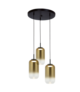 Thrya Cluster Pendant Ceiling Light Black Matt-Gold Glass LED 3000K-1