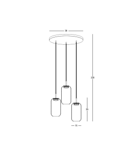 Thrya Cluster Pendant Ceiling Light Black Matt-Gold Glass LED 3000K-2
