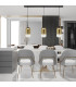 Thrya Bar Pendant Ceiling Light Black Matt-Gold Glass LED 3000K-3