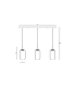 Thrya Bar Pendant Ceiling Light Black Matt-Gold Glass LED 3000K-5