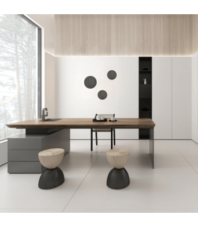 Neris 30cm Flush Wall Lamp Grey Volcano LED 3000K-2