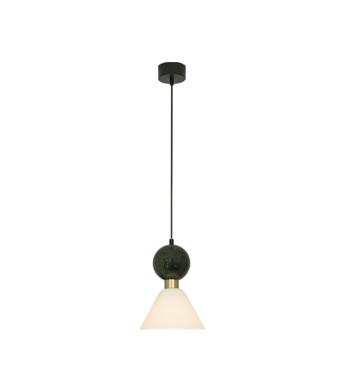 Galara Cone Slim Pendant Ceiling Light Sandy Black-Brass-Green Marble 1XE14-1