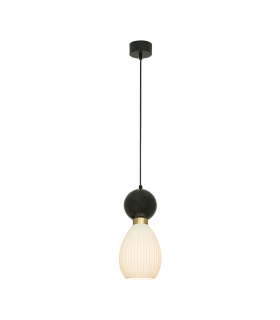 Galara Slim Pendant Ceiling Light Sandy Black-Brass-Black Marble 1XE14-1