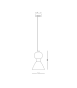 Galara Cone Slim Pendant Ceiling Light Sandy Black-Brass-Green Marble 1XE14-4