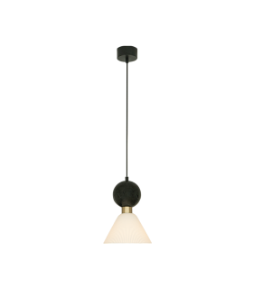 Galara Cone Slim Pendant Ceiling Light Sandy Black-Brass-Black Marble 1XE14-1