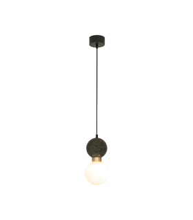 Galara Globe Slim Pendant Ceiling Light Sandy Black-Brass-Green Marble 1XG9-1