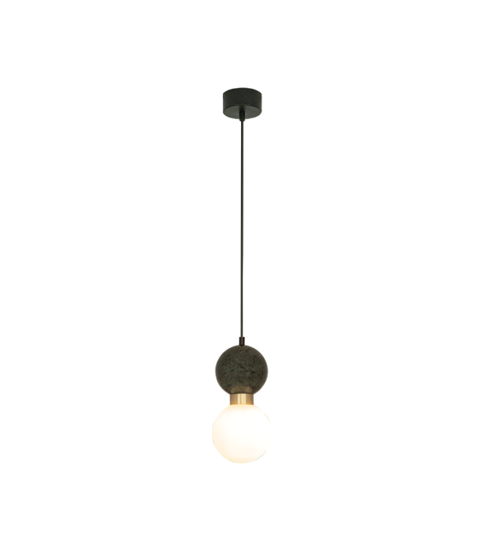 Galara Globe Slim Pendant Ceiling Light Sandy Black-Brass-Green Marble 1XG9-1