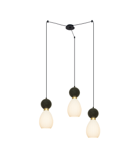 Galara Cluster Pendant Ceiling Light Sandy Black-Brass-Black Marble 3XE14-1