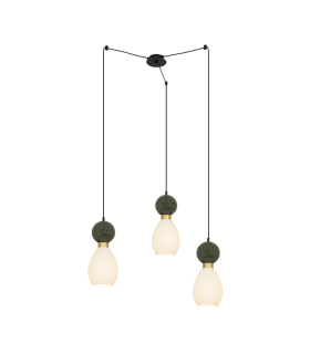 Galara Cluster Pendant Ceiling Light Sandy Black-Brass-Green Marble 3XE14-1