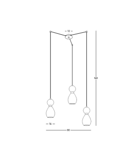 Galara Cluster Pendant Ceiling Light Sandy Black-Brass-Green Marble 3XE14-2