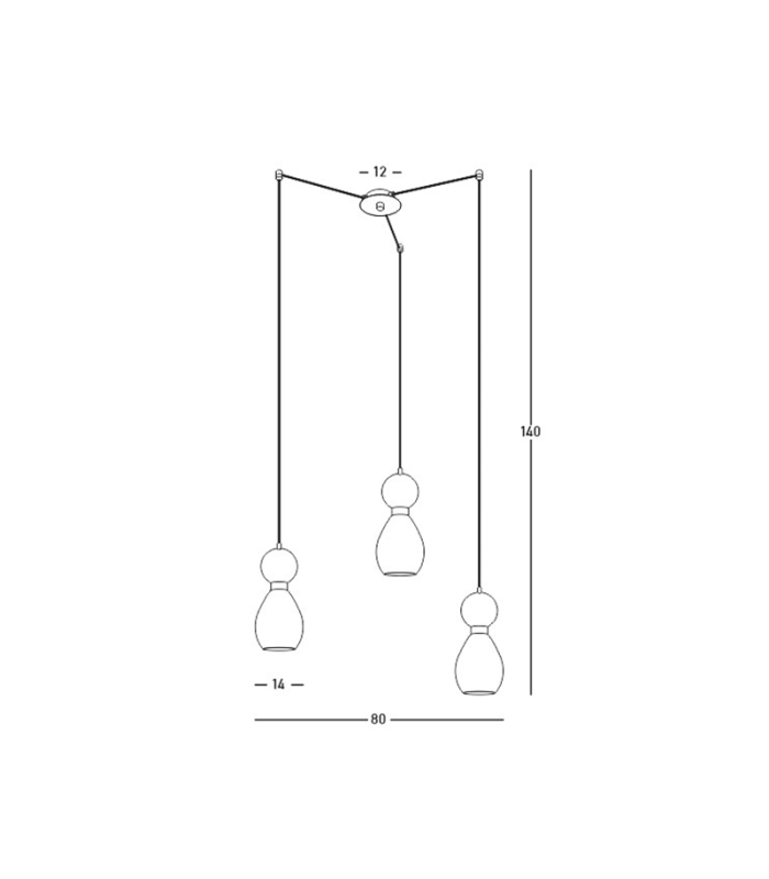 Galara Cluster Pendant Ceiling Light Sandy Black-Brass-Green Marble 3XE14-2