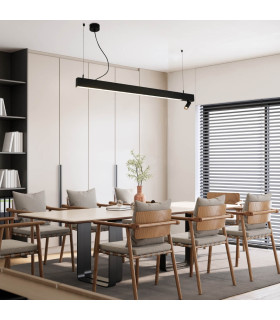Nerida 130cm Bar Pendant Ceiling Light Sandy Black LED 3000K-2