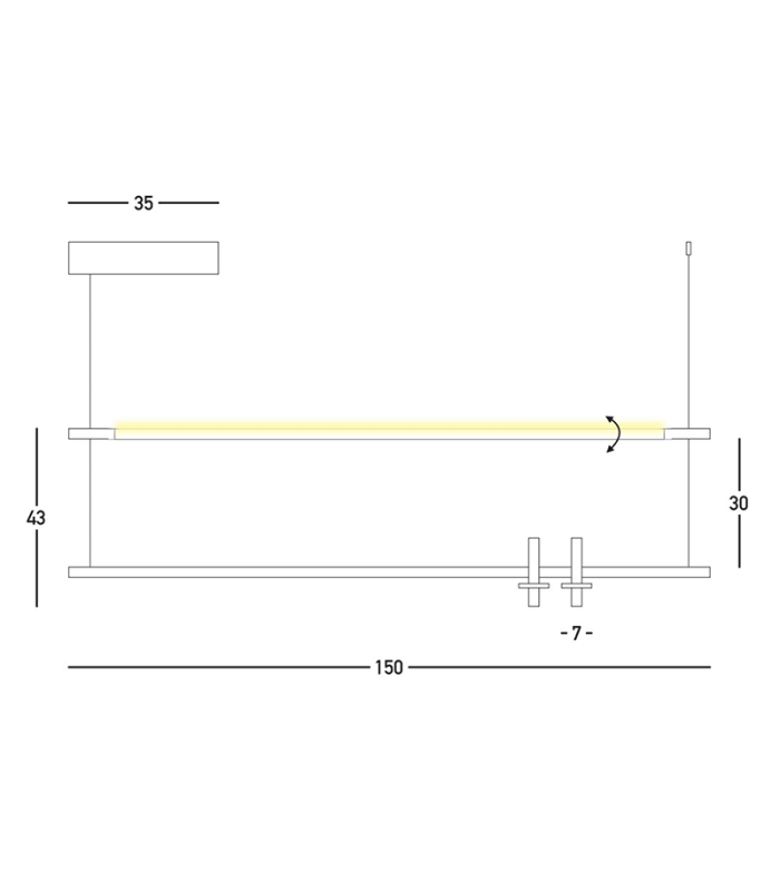 Nerida 150cm Bar Pendant Ceiling Light Sandy Black LED 3000K-4