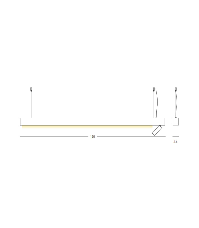 Nerida 130cm Bar Pendant Ceiling Light Sandy Black LED 3000K-4