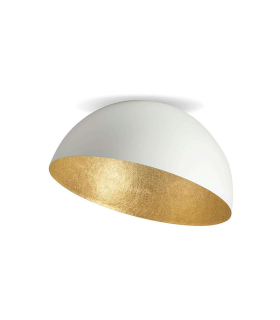 Maris 50cm Semi Flush Ceiling Light White Matt - Golden Leaf 1ΧΕ27-1