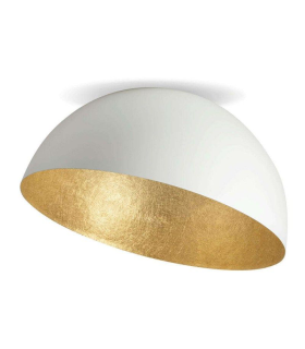 Maris 70cm Semi Flush Ceiling Light White Matt - Golden Leaf 1ΧΕ27-1