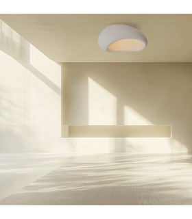 Elunor 87cm Semi Flush Ceiling Light Natural 1ΧΕ27-2