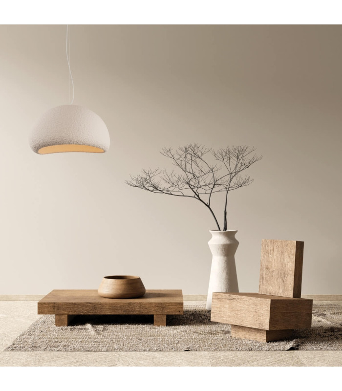 Elunor Dome Pendant Ceiling Light Natural 1ΧΕ27-2