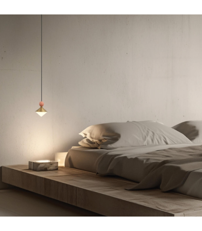 Radiant Slim Pendant Ceiling Light Brass-Beige Red LED 3000K Dimmable-2