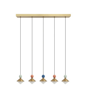 Radiant Bar Pendant Ceiling Light Brass-Beige Red-Pastel Grey Greenpastel Blue LED 3000K Dimmable-1