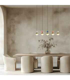 Radiant Bar Pendant Ceiling Light Brass-Beige Red-Pastel Grey Greenpastel Blue LED 3000K Dimmable-2