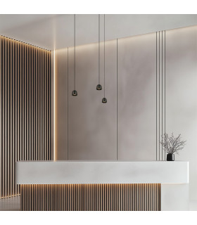 Elyth Slim Pendant Ceiling Light Sandy Black LED 3000K Dimmable-2