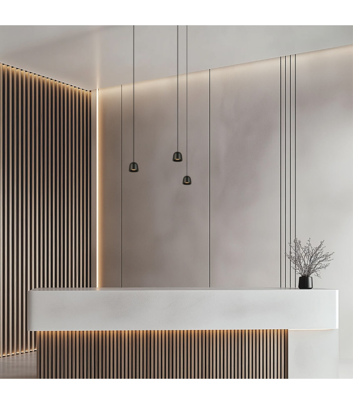 Elyth Slim Pendant Ceiling Light Sandy Black LED 3000K Dimmable-2