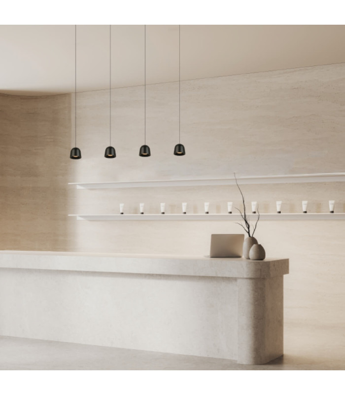 Elyth Slim Pendant Ceiling Light Sandy Black LED 3000K Dimmable-3