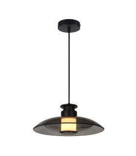 Eclipse Dome Pendant Ceiling Light Sandy Black-Smoked Glass LED 3000K Dimmable-1