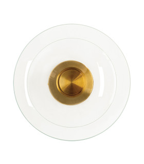 Eclipse Integrated Led Wall Lamp Brushed Brass-Clear Glass LED 3000K Dimmable-1