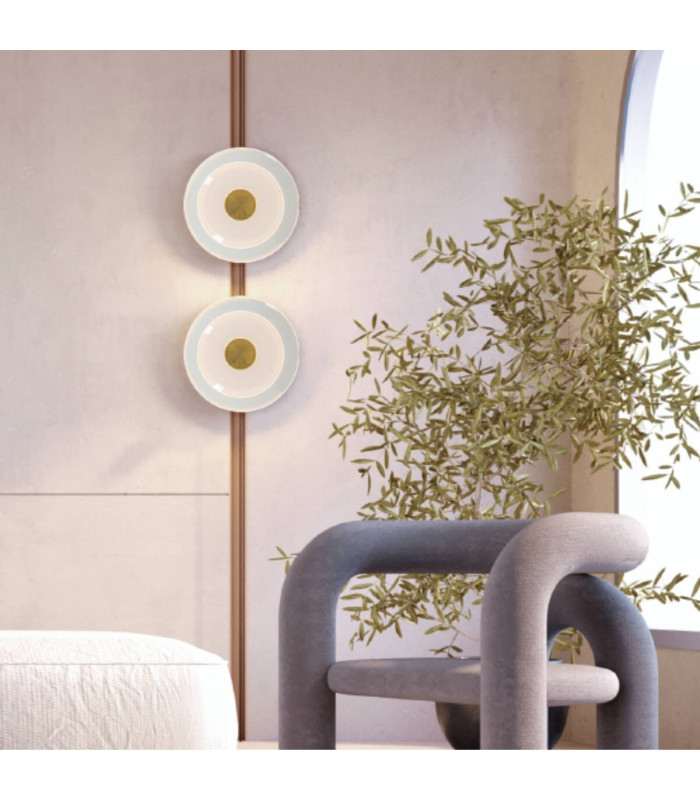 Eclipse Integrated Led Wall Lamp Brushed Brass-Clear Glass LED 3000K Dimmable-2