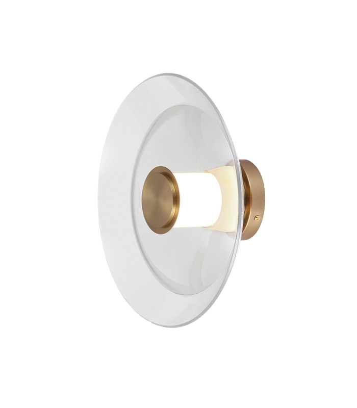 Eclipse Integrated Led Wall Lamp Brushed Brass-Clear Glass LED 3000K Dimmable-3