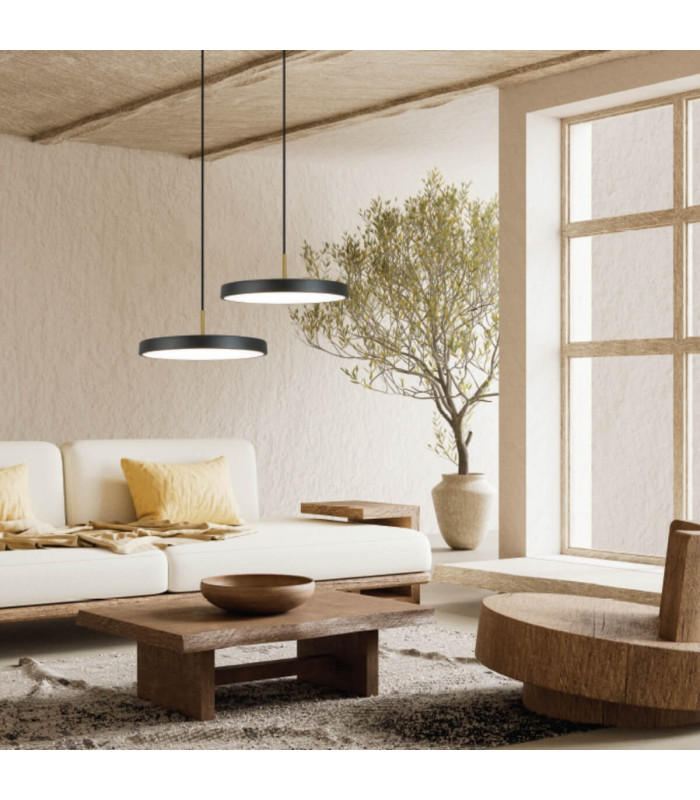 Nivara Pendant Ceiling Light Black Matt-Brushed Brass LED 3000K Dimmable-2