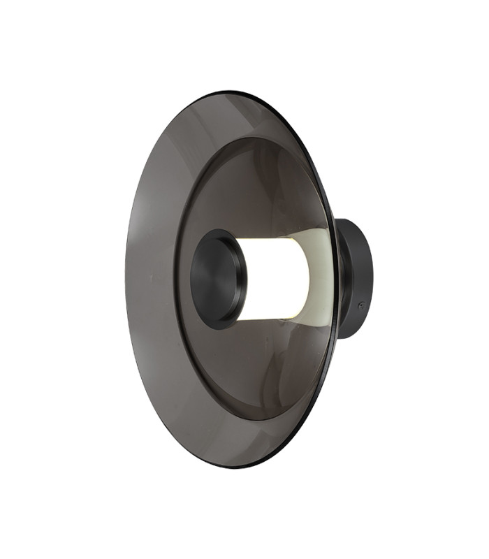 Eclipse Integrated Led Wall Lamp Sandy Black-Smoked Glass LED 3000K Dimmable-3
