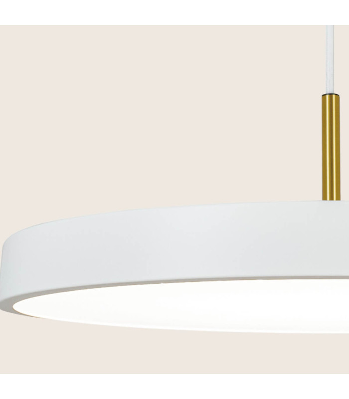 Nivara Pendant Ceiling Light White Matt-Brushed Brass LED 3000K Dimmable-2