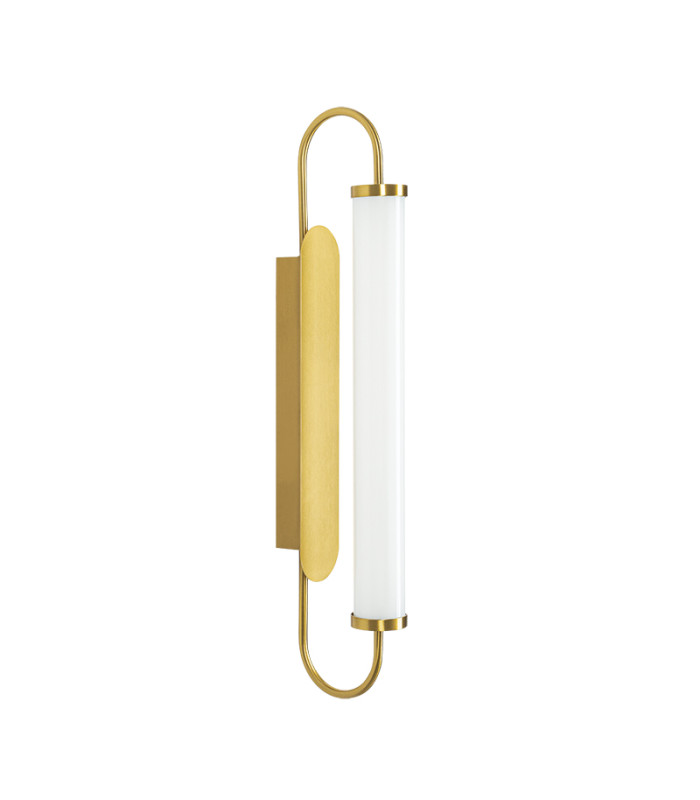 Zambelis Integrated Led Wall Lamp Brushed Brass-Opal Glass LED 3000K Dimmable-1