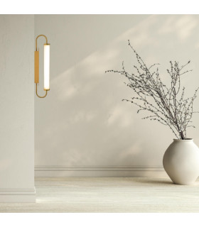 Zambelis Integrated Led Wall Lamp Brushed Brass-Opal Glass LED 3000K Dimmable-2