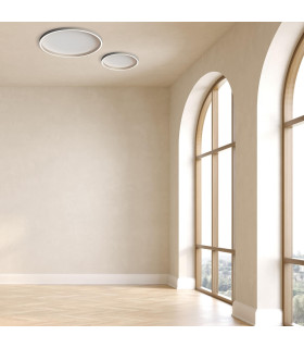Valora 59cm Flush Ceiling Light Brushed Silver LED 2700-3000-4000K Dimmable-2