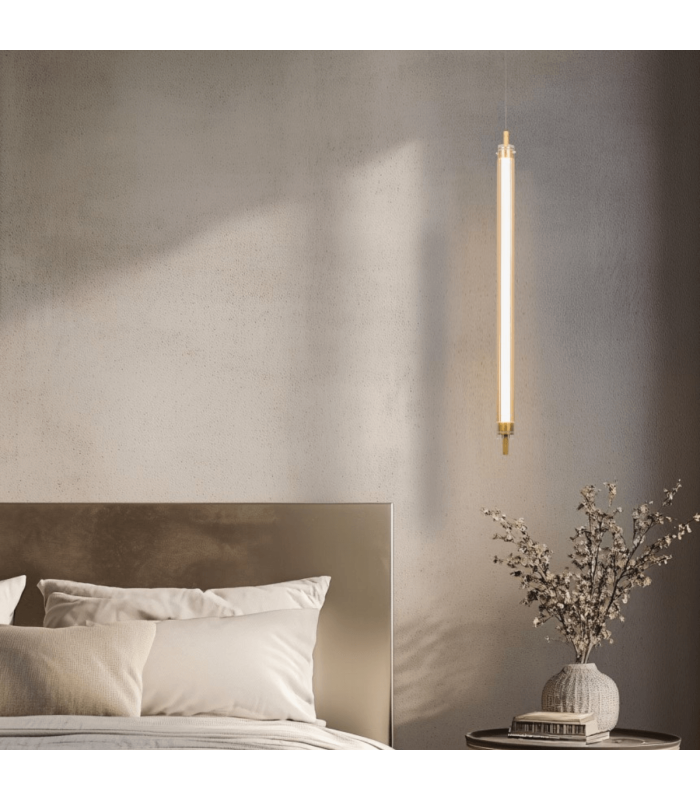 Veyra Slim Pendant Ceiling Light Brushed Gold LED 3000K Dimmable-2