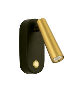 Zambelis Reading Wall Light Black Matt-Gold LED 3000K-1