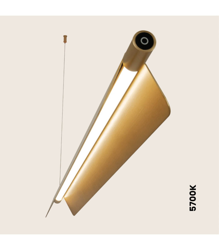 Kyron Bar Pendant Ceiling Light Brushed Gold LED 3000-4000-5700K Dimmable-6